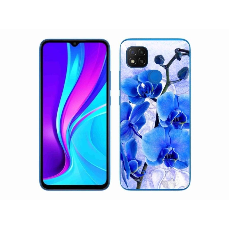 Gél borítás mmCase a Xiaomi Redmi 9C-hez - kék virágok