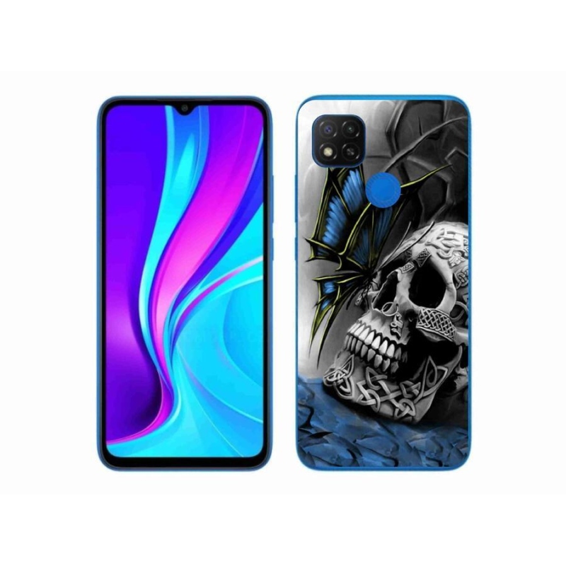 Gél borítás mmCase a Xiaomi Redmi 9C-hez - pillangó és koponya