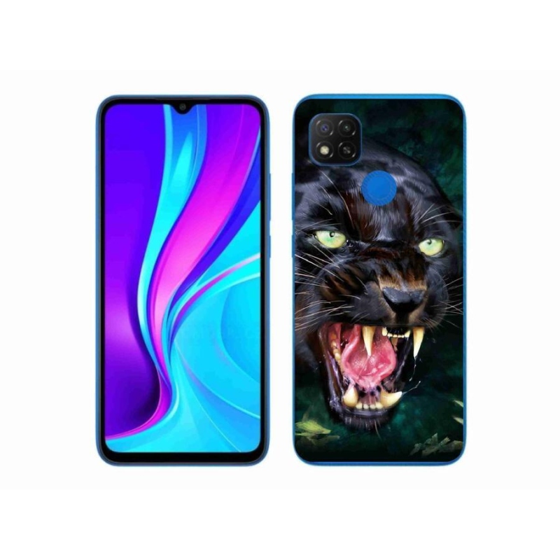 Gél borítás mmCase a Xiaomi Redmi 9C-hez - dühös fekete párduc