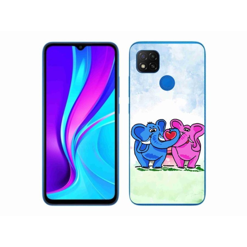 Gél borító mmCase a Xiaomi Redmi 9C-hez - szerelmes elefántokba
