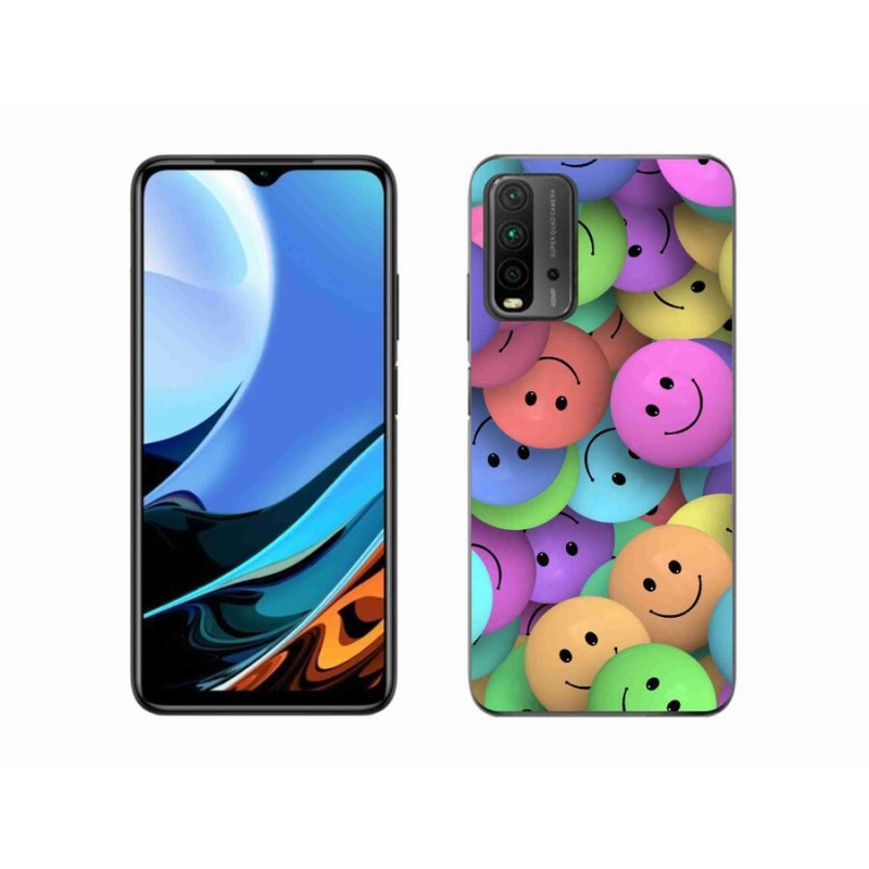 Gél borító mmCase a Xiaomi Redmi 9T-hez - színes smiley-k