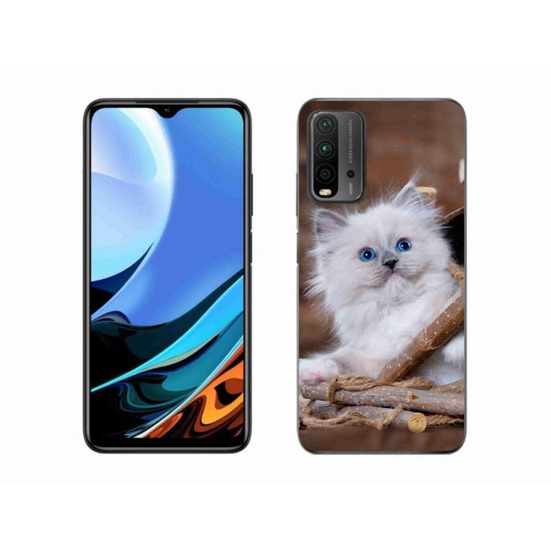 Gél borítás mmCase a Xiaomi Redmi 9T-hez - fehér cica