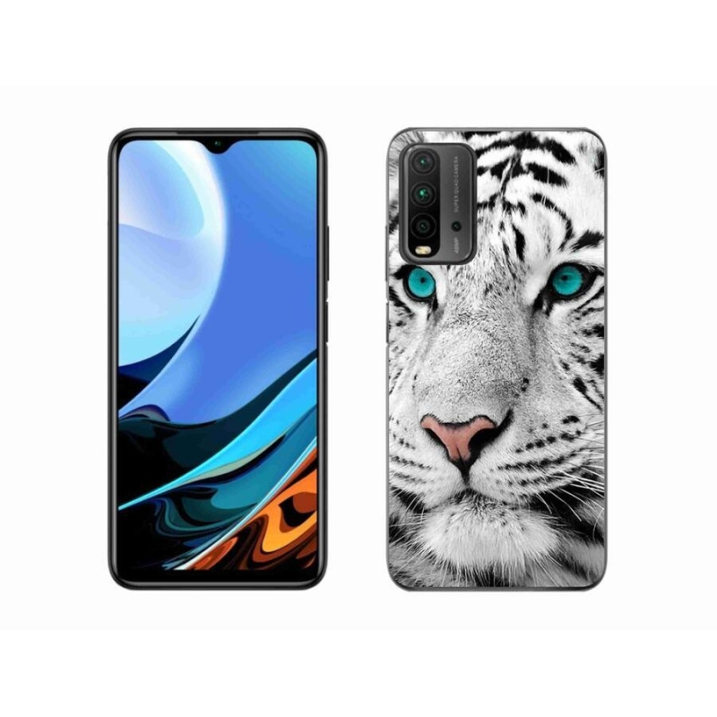 Gél borítás mmCase a Xiaomi Redmi 9T-hez - fehér tigris