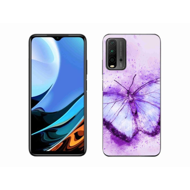 Gél borítás mmCase a Xiaomi Redmi 9T-hez - lila pillangó