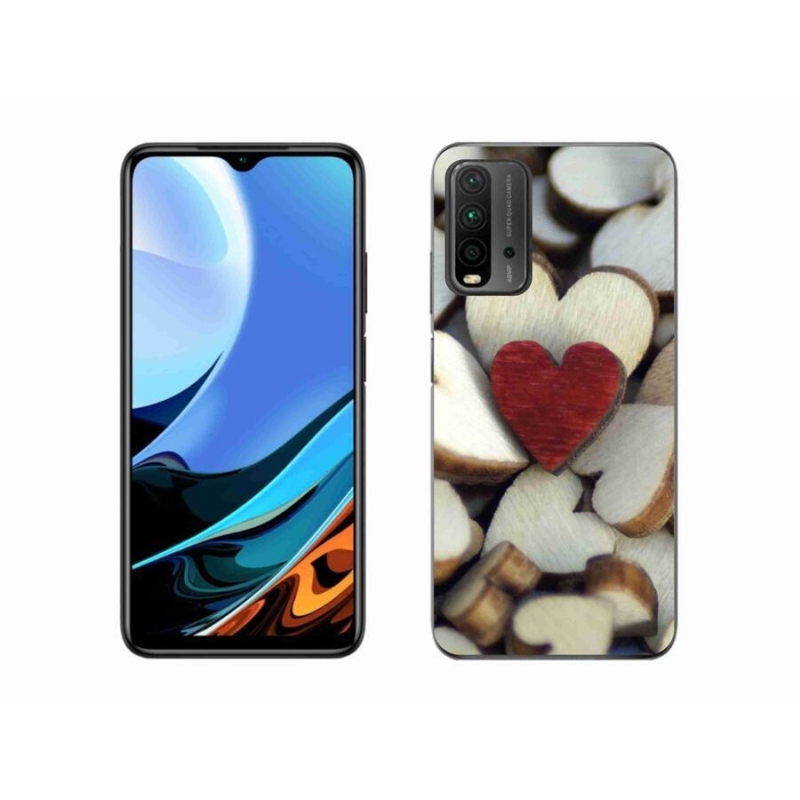Gél borítás mmCase a Xiaomi Redmi 9T számára - gravírozott piros szív
