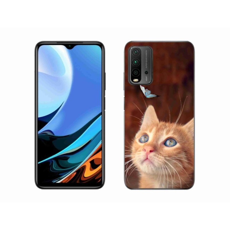 Gél borító mmCase a Xiaomi Redmi 9T-hez - pillangó és cica