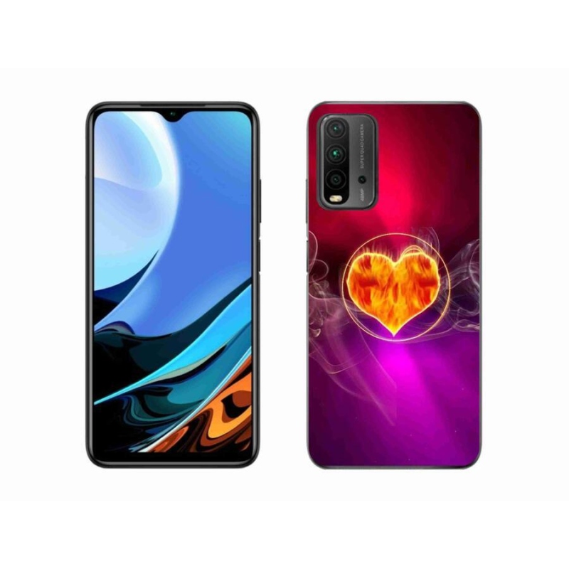 Gél borítás mmCase a Xiaomi Redmi 9T számára - tüzes szív