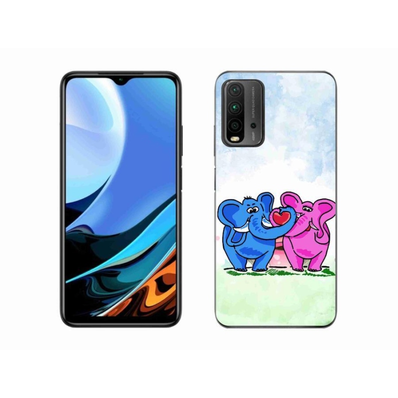 Gél borítás mmCase a Xiaomi Redmi 9T-hez - szerelmes elefántok