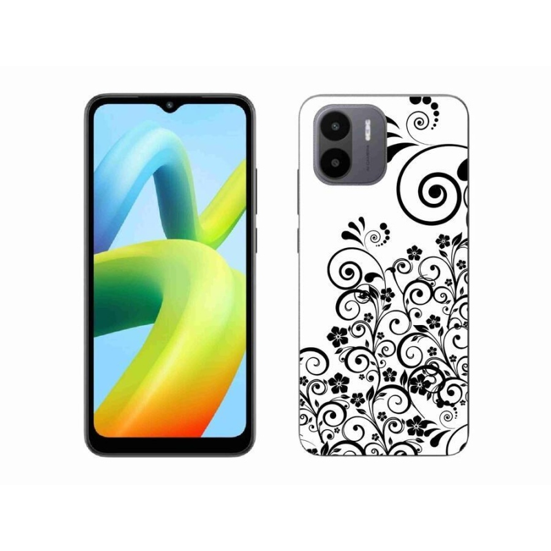 Gél borítás mmCase a Xiaomi Redmi A1/Redmi A2 készülékhez - fekete és fehér virágminták