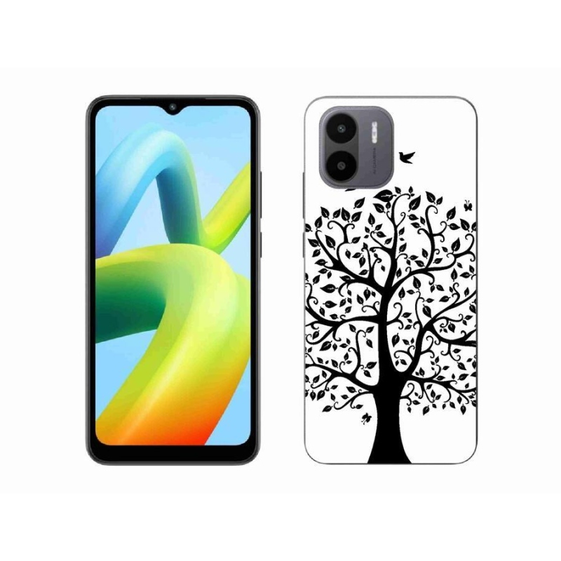 Gél borítás mmCase a Xiaomi Redmi A1/Redmi A2 - fekete-fehér fa számára