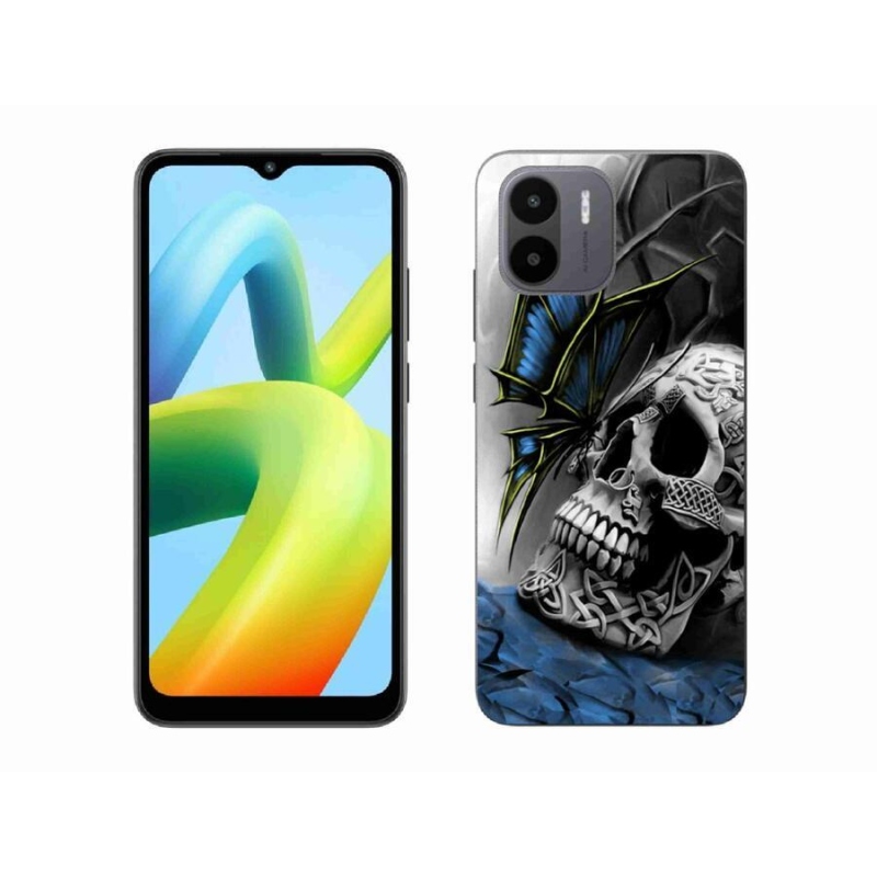 Gél borítás mmCase a Xiaomi Redmi A1/Redmi A2 - pillangó és koponya számára