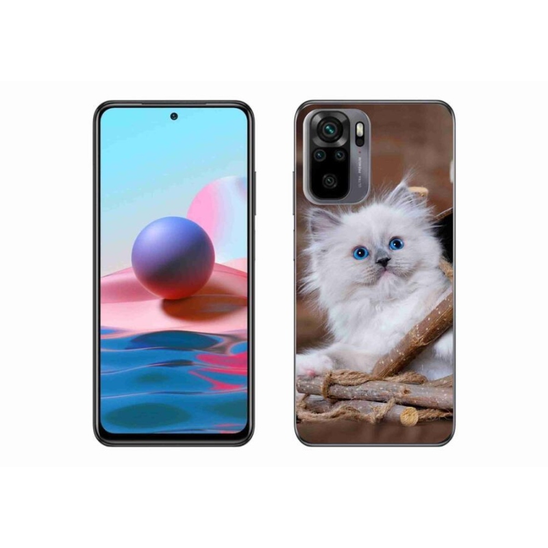 Gél borítás mmCase a Xiaomi Redmi Note 10 4G-hez - fehér cica