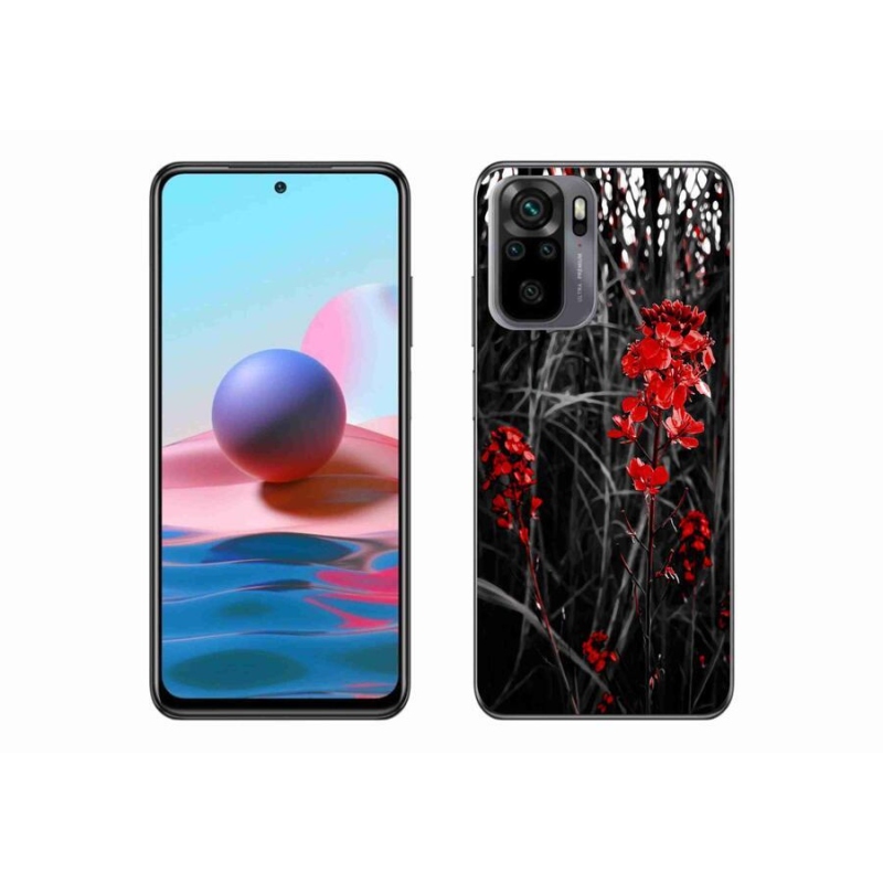 Gél borítás mmCase a Xiaomi Redmi Note 10 4G - piros növényhez