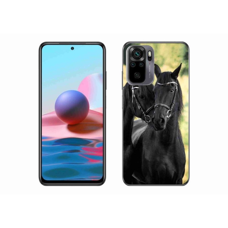Gél borítás mmCase a Xiaomi Redmi Note 10 4G-hez - két fekete ló