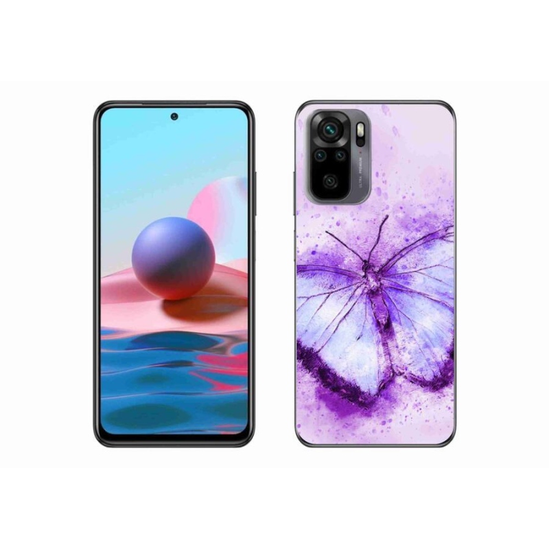 Gél borítás mmCase a Xiaomi Redmi Note 10 4G-hez - lila pillangó