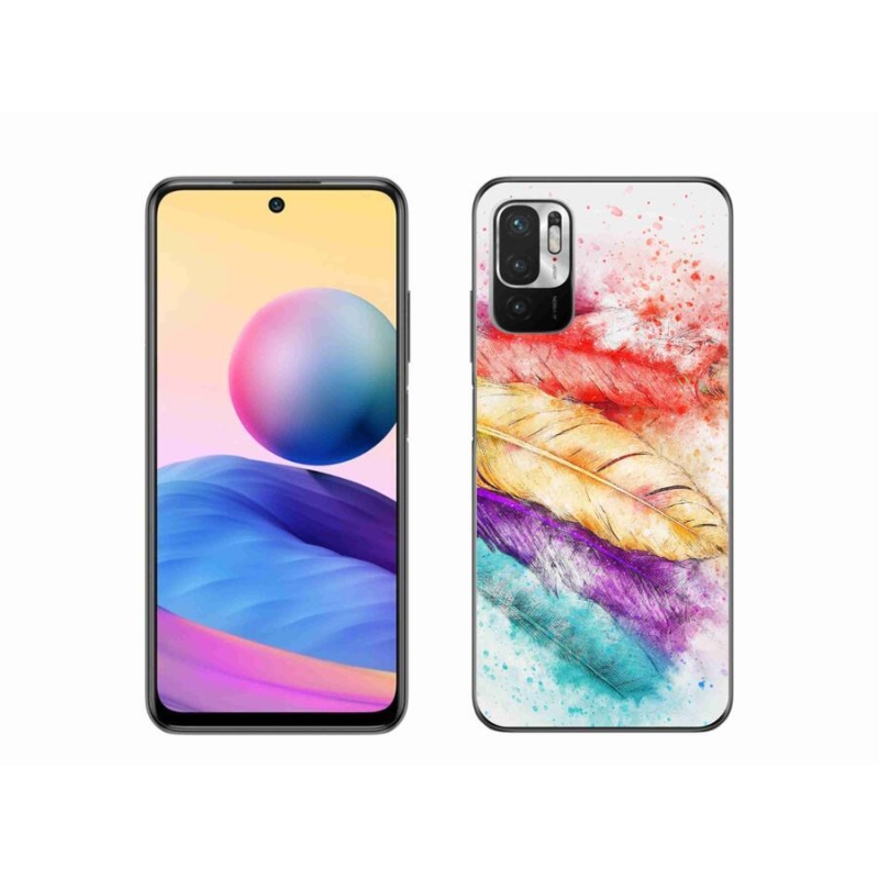 Gél borítás mmCase a Xiaomi Redmi Note 10 5G számára - színes tollakkal