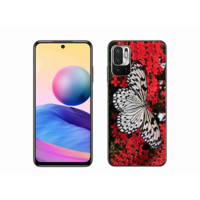 Gél borítás mmCase a Xiaomi Redmi Note 10 5G-hez - fekete és fehér pillangó 1