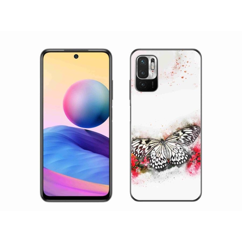 Gél borítás mmCase a Xiaomi Redmi Note 10 5G-hez - fekete és fehér pillangó