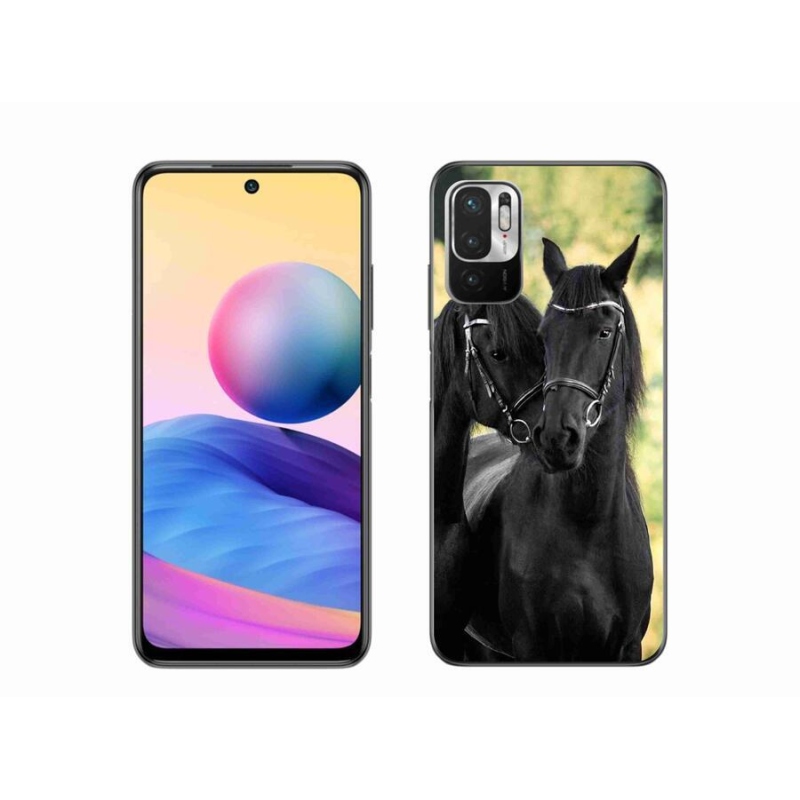 Gél borítás mmCase a Xiaomi Redmi Note 10 5G-hez - két fekete ló