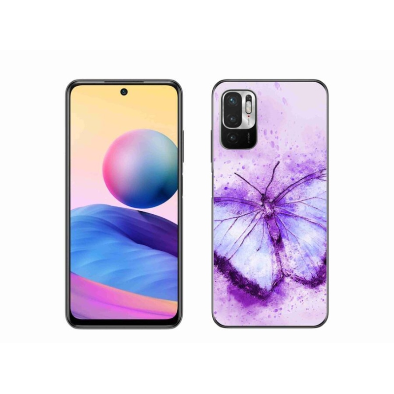 Gél borítás mmCase a Xiaomi Redmi Note 10 5G számára - lila pillangó