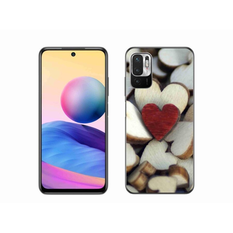 Gél borítás mmCase a Xiaomi Redmi Note 10 5G számára - gravírozott piros szív