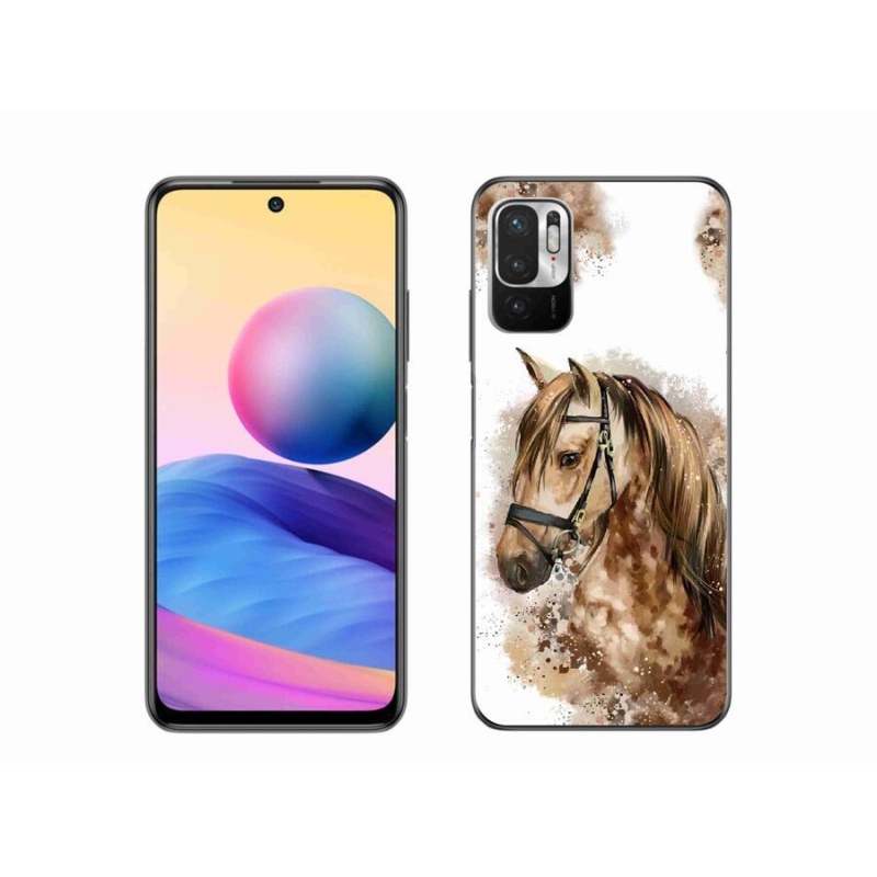 Gél borító mmCase a Xiaomi Redmi Note 10 5G-hez - barna rajzfilm ló