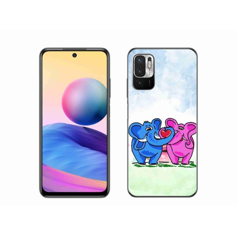 Gél borítás mmCase a Xiaomi Redmi Note 10 5G-hez - szerelmes elefántok