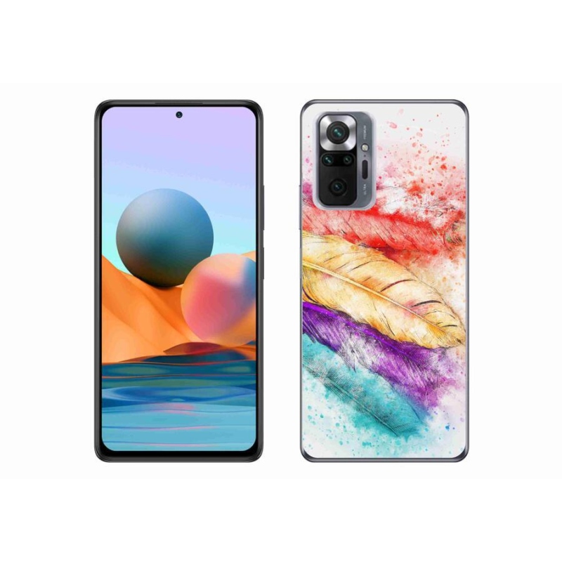 Gél borítás mmCase a Xiaomi Redmi Note 10 Pro készülékhez - színes tollakkal