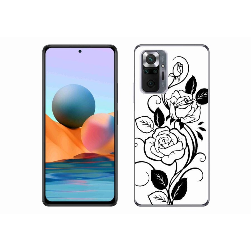 Gél borítás mmCase a Xiaomi Redmi Note 10 Pro készülékhez - fekete és fehér rózsa