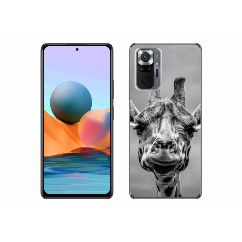 Gél borítás mmCase a Xiaomi Redmi Note 10 Pro készülékhez - fekete-fehér zsiráf