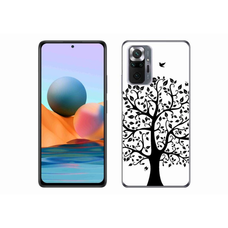 Gél borítás mmCase a Xiaomi Redmi Note 10 Pro számára - fekete és fehér fa