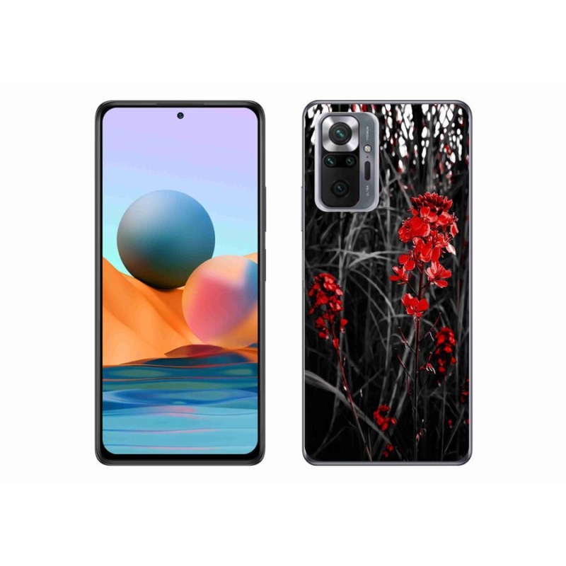 Gél borítás mmCase a Xiaomi Redmi Note 10 Pro számára - piros növény