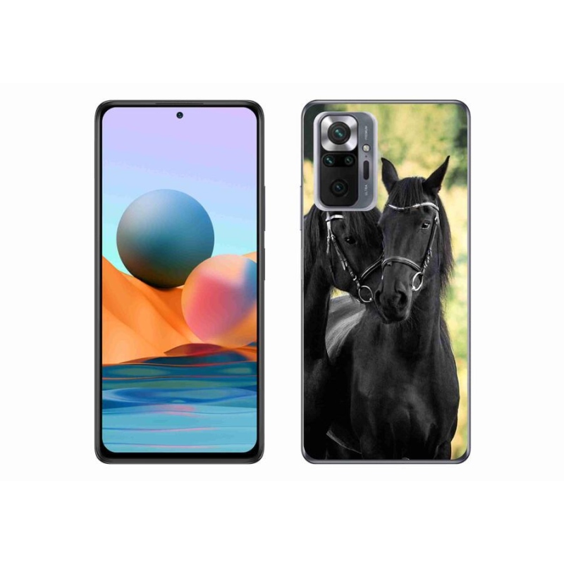 Gél borítás mmCase a Xiaomi Redmi Note 10 Pro számára - két fekete ló