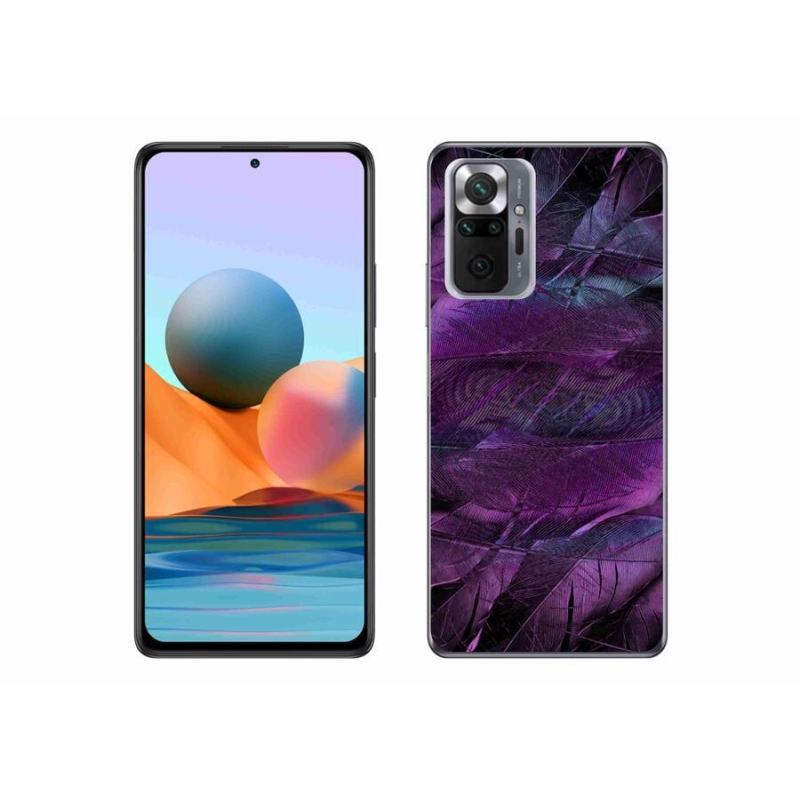 Zselés borítás mmCase a Xiaomi Redmi Note 10 Pro készülékhez - lila tollak