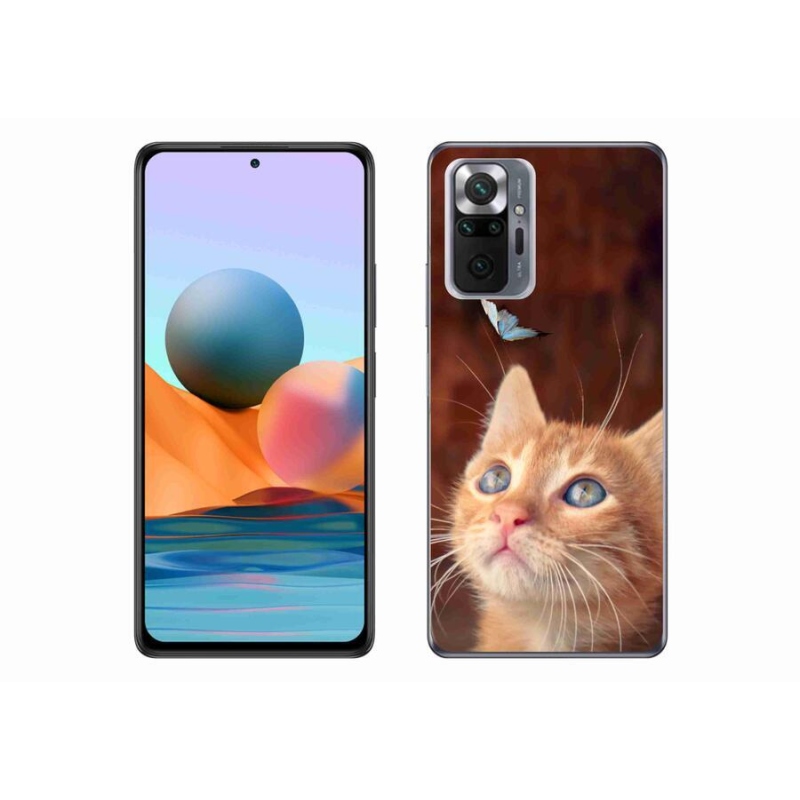 Gél borítás mmCase a Xiaomi Redmi Note 10 Pro számára - pillangó és cica