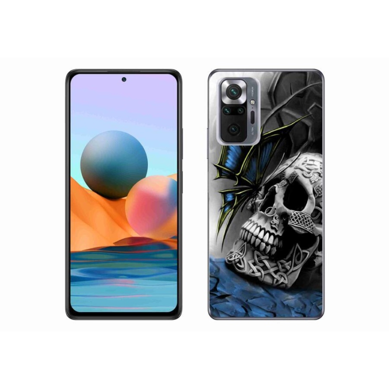 Gél borítás mmCase a Xiaomi Redmi Note 10 Pro számára - pillangó és koponya