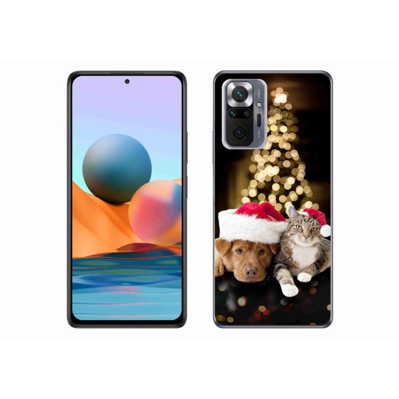 Gél borítás mmCase a Xiaomi Redmi Note 10 Pro számára - Karácsonyi kutya és macska