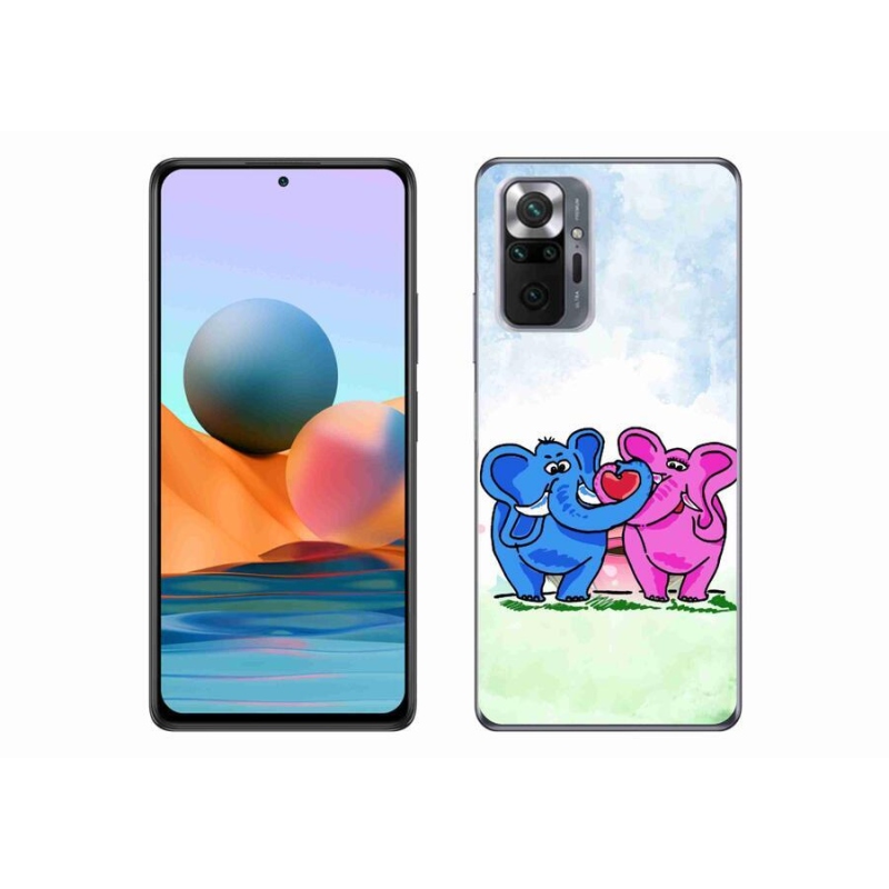 Gél borítás mmCase a Xiaomi Redmi Note 10 Pro készülékhez - szerelmes elefántok