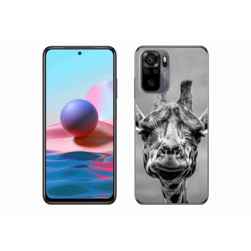 Zselés borítás mmCase a Xiaomi Redmi Note 10S-hez - fekete-fehér zsiráf