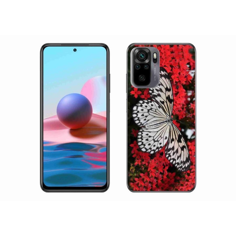 Gél borítás mmCase a Xiaomi Redmi Note 10S-hez - fekete és fehér pillangó 1
