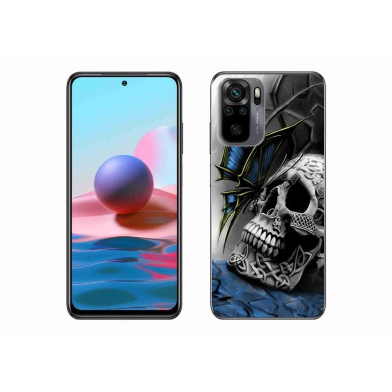Gél borítás mmCase a Xiaomi Redmi Note 10S-hez - pillangó és koponya
