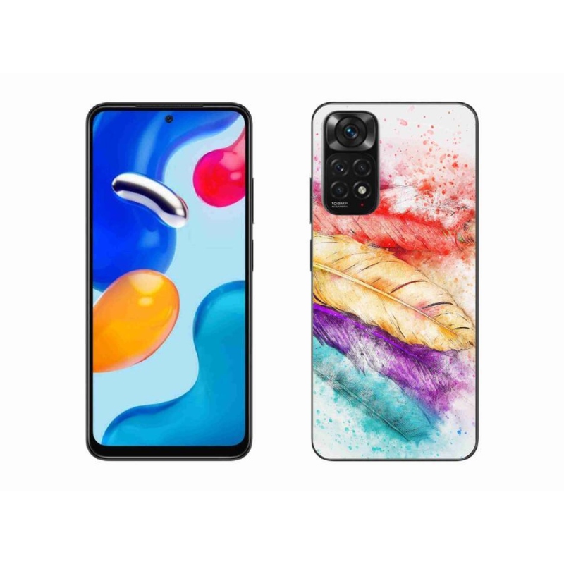 Gél borító mmCase a Xiaomi Redmi Note 11 4G-hez - színes tollakkal
