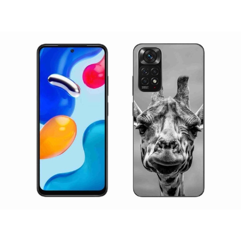 Gél borítás mmCase a Xiaomi Redmi Note 11 4G-hez - fekete-fehér zsiráf