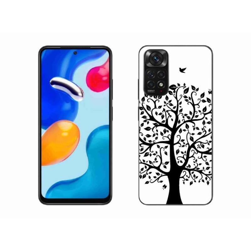 Gél borítás mmCase a Xiaomi Redmi Note 11 4G-hez - fekete és fehér fa