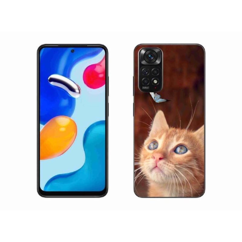 Gél borítás mmCase a Xiaomi Redmi Note 11 4G-hez - pillangó és cica