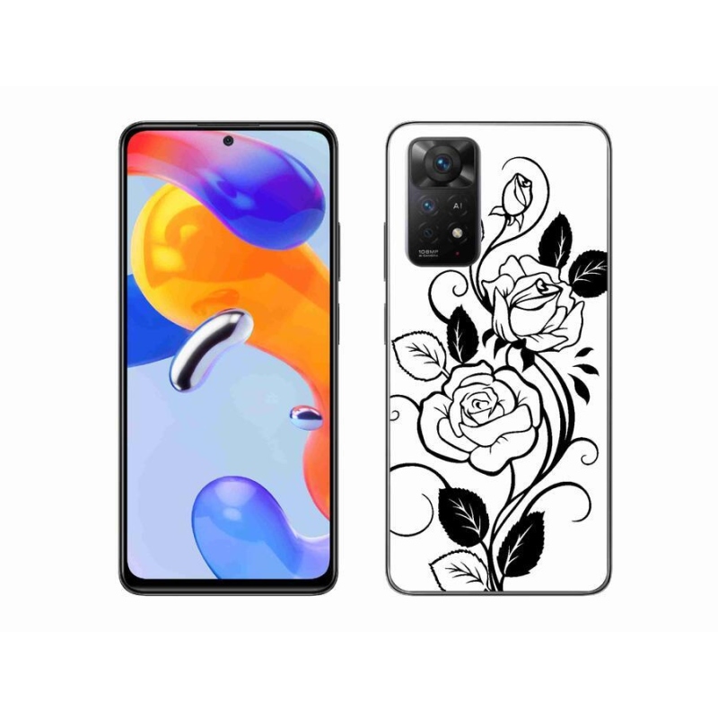 Gél borítás mmCase a Xiaomi Redmi Note 11 Pro 4G/5G számára - fekete és fehér rózsa