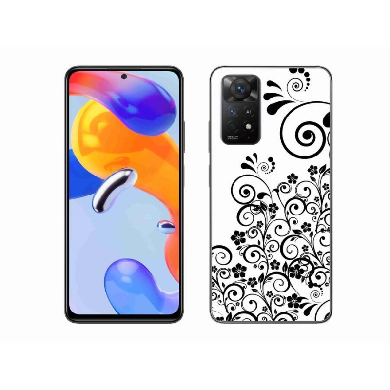 Gél borítás mmCase a Xiaomi Redmi Note 11 Pro 4G/5G-hez - fekete és fehér virágminták