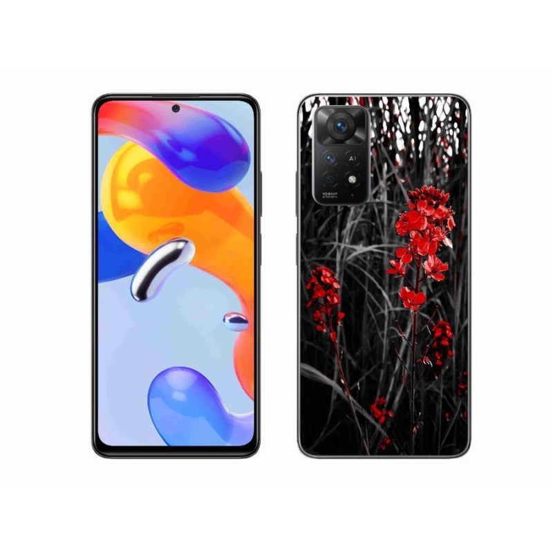 Gél borítás mmCase a Xiaomi Redmi Note 11 Pro 4G/5G - piros növényhez