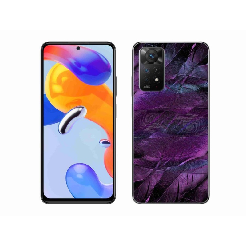 Zselés borítás mmCase a Xiaomi Redmi Note 11 Pro 4G/5G számára - lila tollak