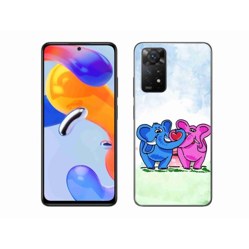 Gél borítás mmCase a Xiaomi Redmi Note 11 Pro 4G/5G számára - szerelmes elefántok